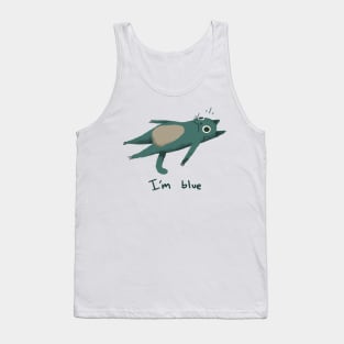 Sad Blue Cat Tank Top